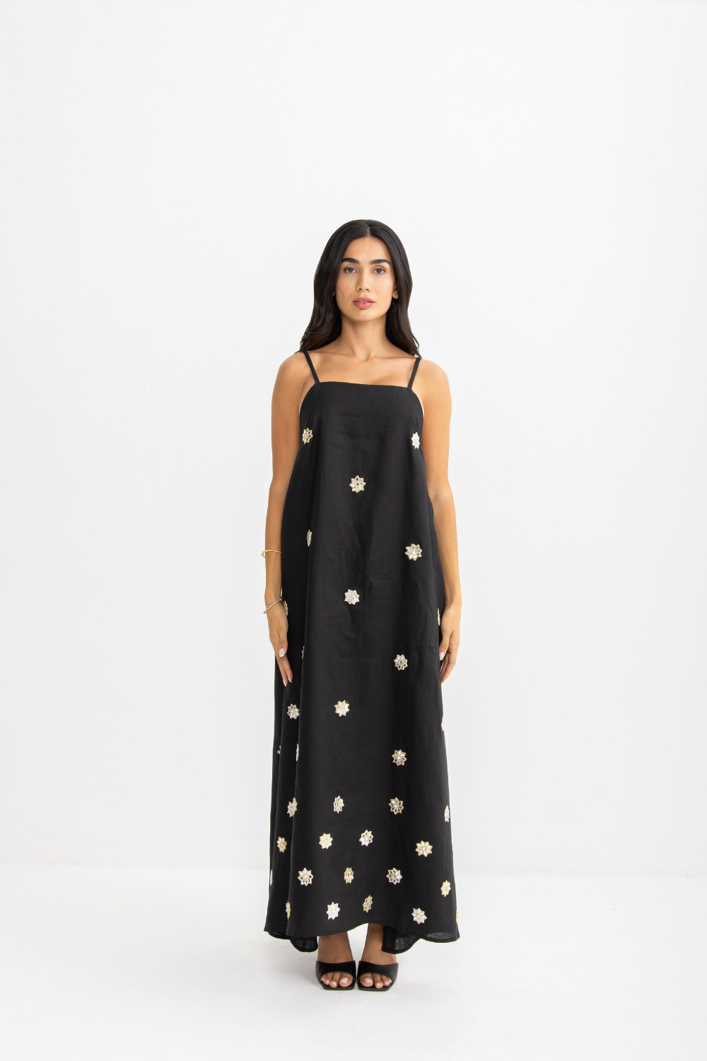 Gigi Maxi Dress - Black Linen