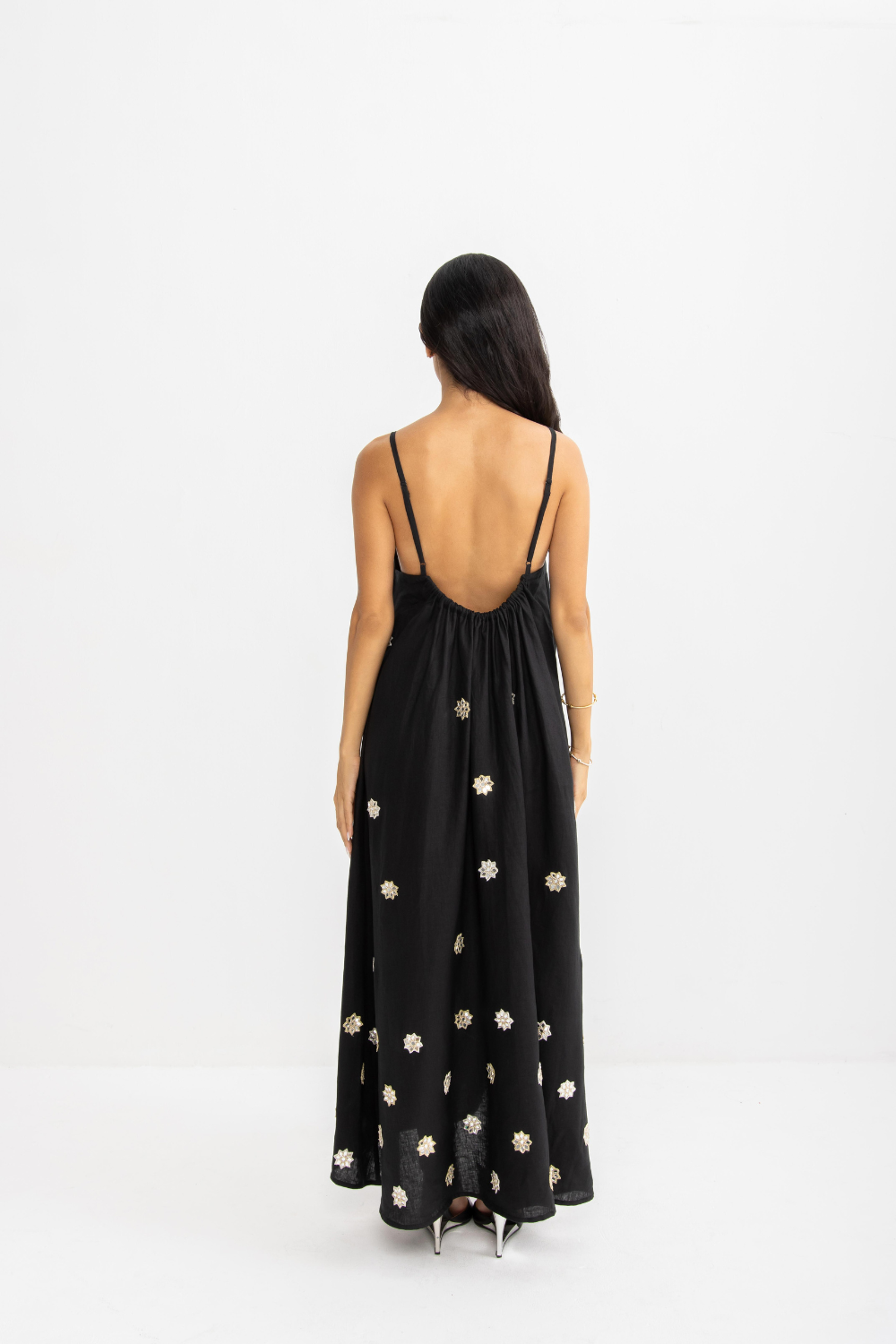 Gigi Maxi Dress - Black Linen