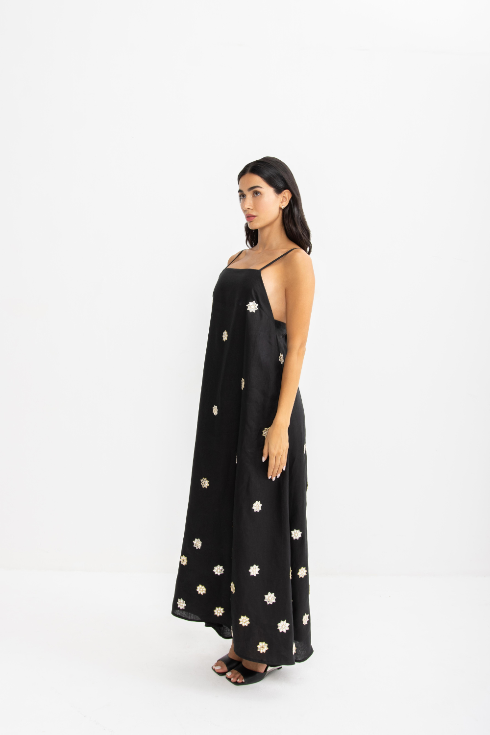 Gigi Maxi Dress - Black Linen