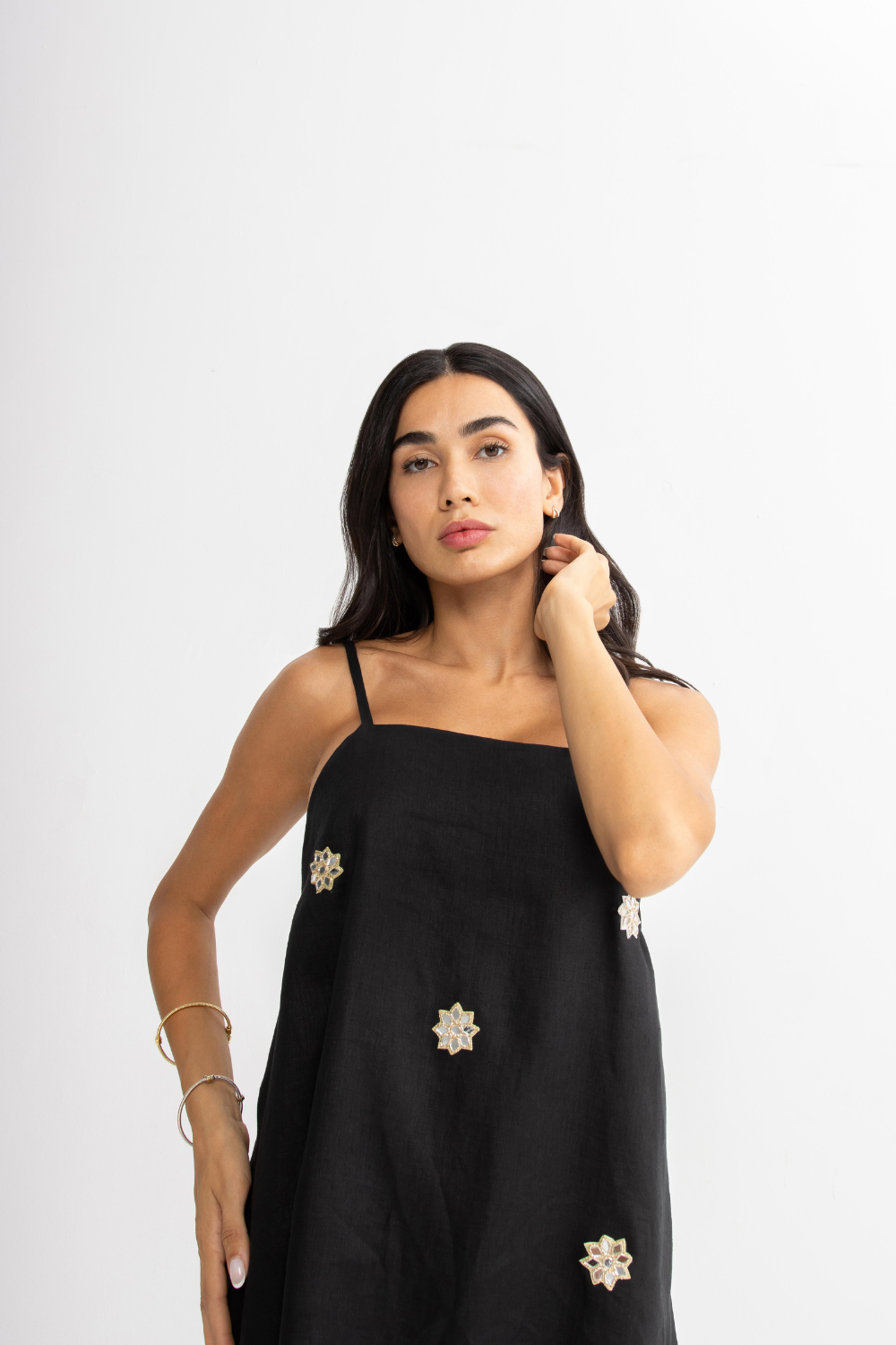 Gigi Maxi Dress - Black Linen