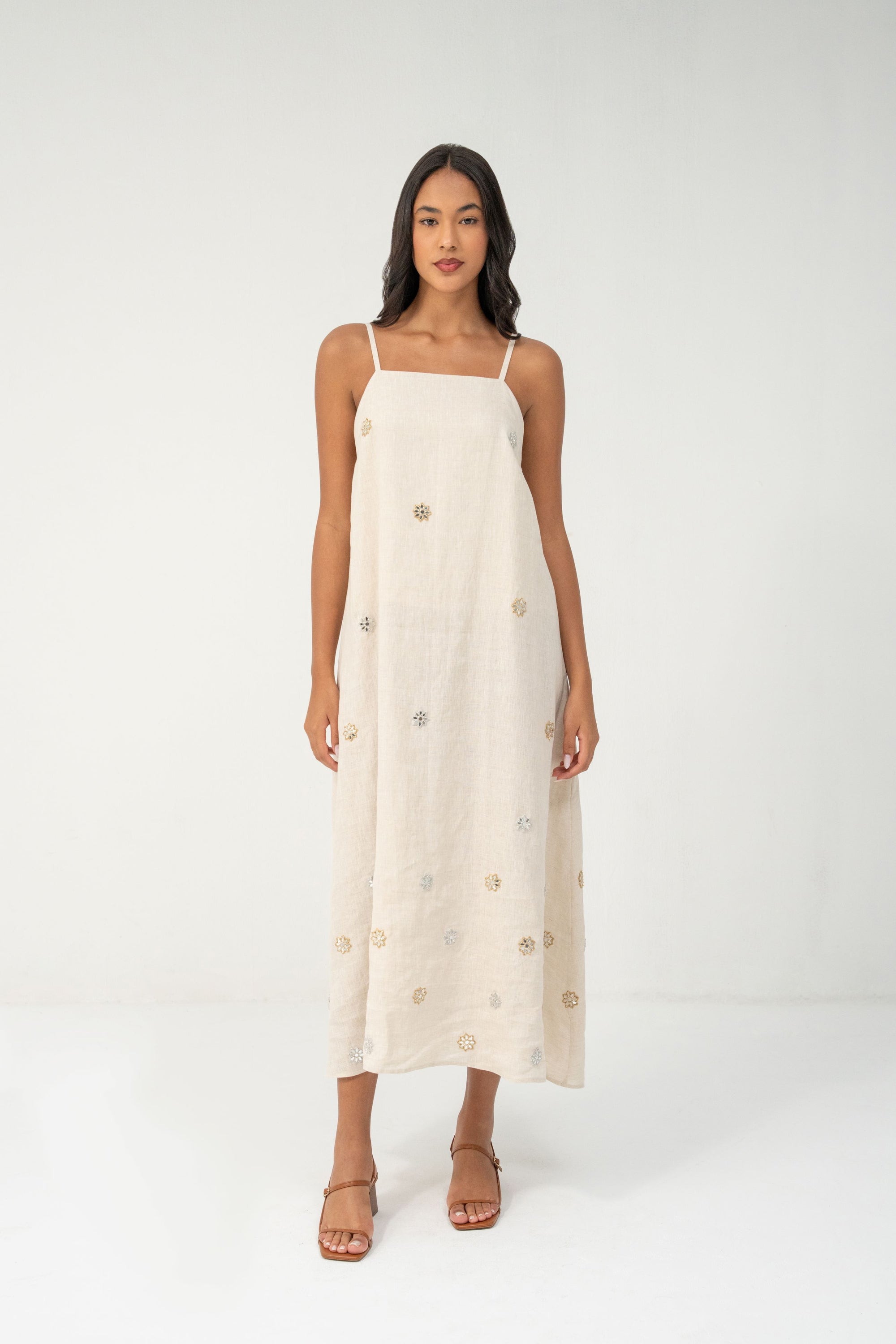 Gigi Maxi Dress - Beige Linen