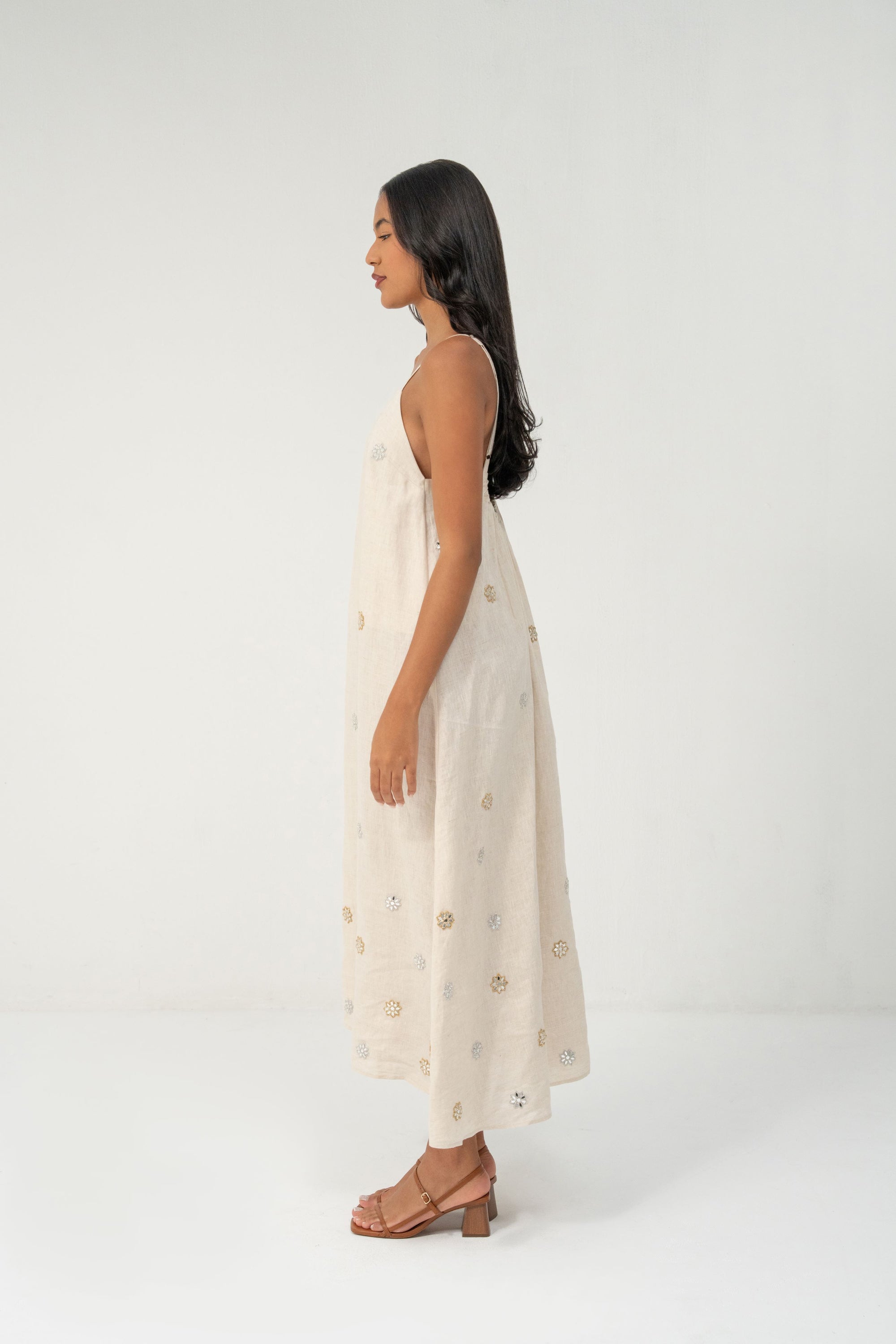 Gigi Maxi Dress - Beige Linen