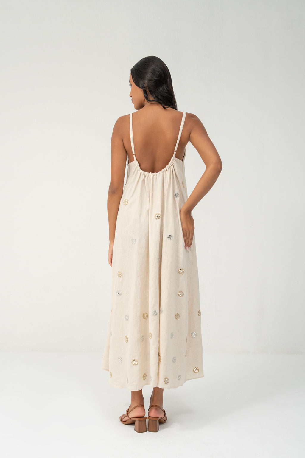 Gigi Maxi Dress - Beige Linen