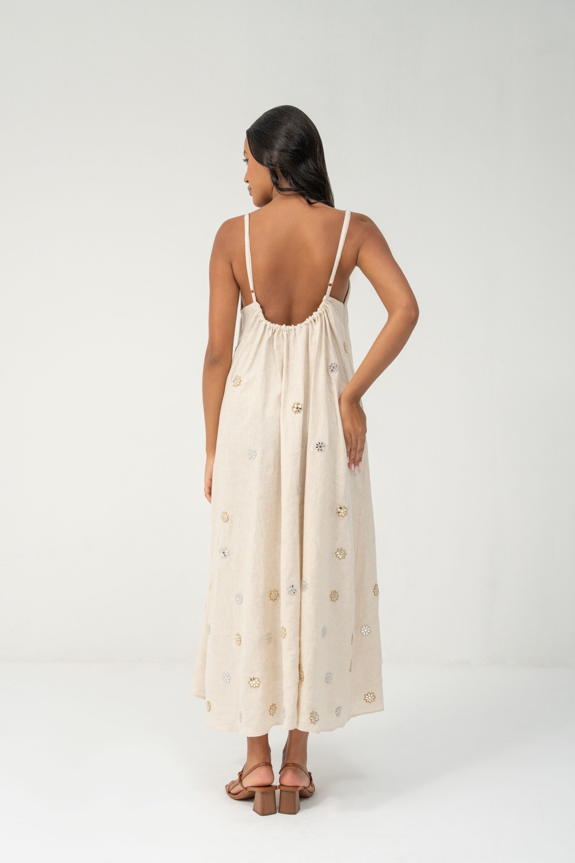 Gigi Maxi Dress - Beige Linen